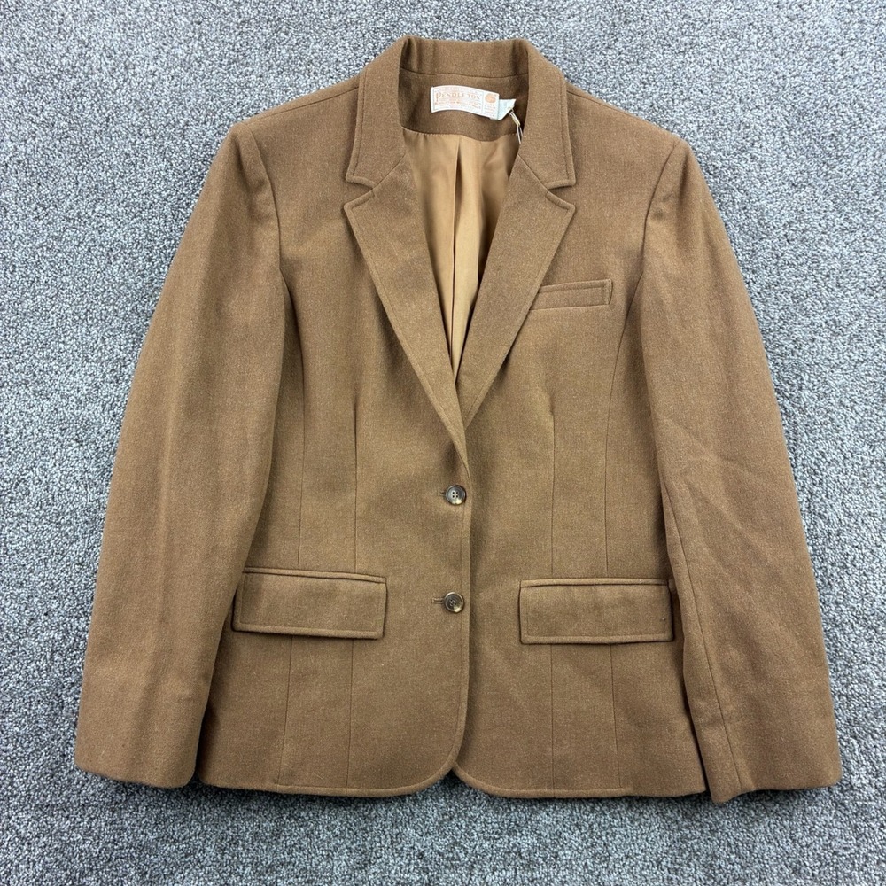 Vintage Pendleton Blazer Women's 12 Brown 100% Virgin Wool Professional Jacket